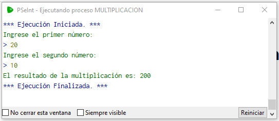 Pseudocodigo para Multiplicar Dos Números