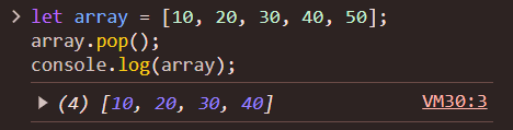 Metodo para eliminar el ultimo elemento de un array en js